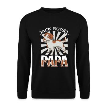 Jack Russel Papa - Jack Russel Terrier - Unisex Pullover - Schwarz - Vorne - Alina (178cm) & Michal (187cm)