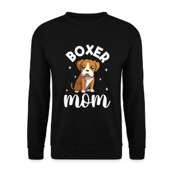 Boxer Mom - Boxer - Unisex Sweatshirt - black - Front - Alina (178cm) & Michal (187cm)