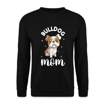 Bulldog Mom - Bulldogge - Unisex Sweatshirt - black - Front - Alina (178cm) & Michal (187cm)