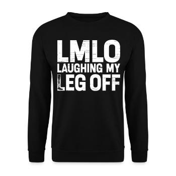 Funny prosthetic leg for amputees - Unisex Sweatshirt - black - Front - Alina (178cm) & Michal (187cm)