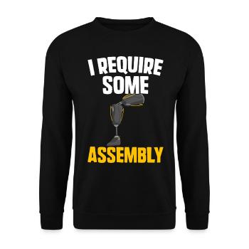 Funny prosthetic leg for amputees - Unisex Sweatshirt - black - Front - Alina (178cm) & Michal (187cm)