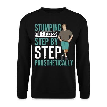 Beinprothese Amputierter - Unisex Pullover - Schwarz - Vorne - Alina (178cm) & Michal (187cm)