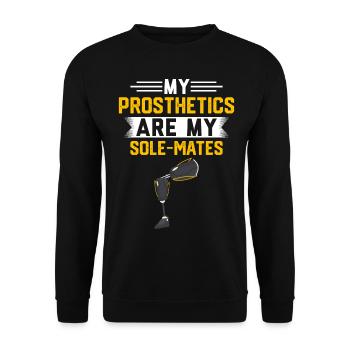 Beinprothese Amputierter - Unisex Pullover - Schwarz - Vorne - Alina (178cm) & Michal (187cm)