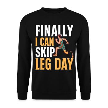Funny prosthetic leg for amputees - Unisex Sweatshirt - black - Front - Alina (178cm) & Michal (187cm)