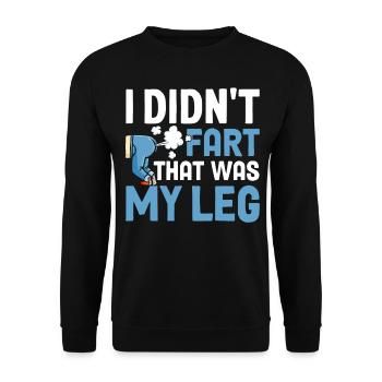 Funny prosthetic leg for amputees - Unisex Sweatshirt - black - Front - Alina (178cm) & Michal (187cm)