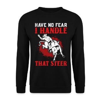 Bull Rider Cowboy Bull Riding - Sweat-shirt Unisexe - noir - Devant - Alina (178cm) & Michal (187cm)