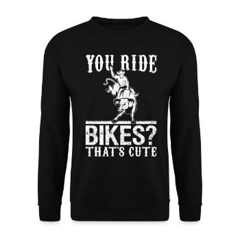 Bull Rider Bull Riding Cowboy - Sweat-shirt Unisexe - noir - Devant - Alina (178cm) & Michal (187cm)