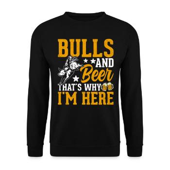 Bullenreiter Bullenreiten - Unisex Pullover - Schwarz - Vorne - Alina (178cm) & Michal (187cm)