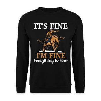 Bull Rider Bull Riding Cowboy - Unisex Sweatshirt - black - Front - Alina (178cm) & Michal (187cm)