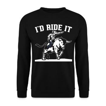Bull Rider Bull Riding Cowboy - Unisex Sweatshirt - black - Front - Alina (178cm) & Michal (187cm)