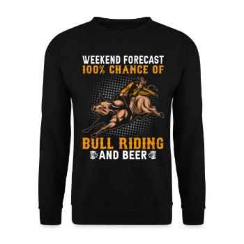 Bull Rider Cowboy - Sweat-shirt Unisexe - noir - Devant - Alina (178cm) & Michal (187cm)