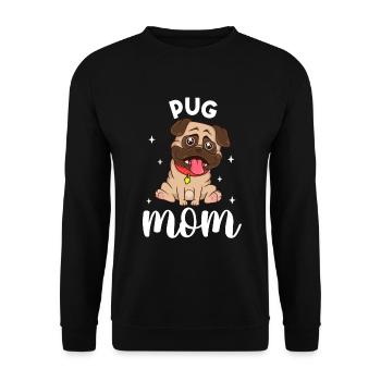 Pug Mom - Mops - Unisex Sweatshirt - black - Front - Alina (178cm) & Michal (187cm)