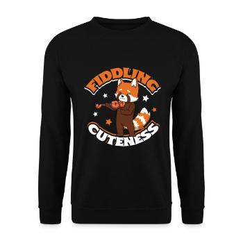 Mignonnerie de violon - Panda roux au violon - Sweat-shirt Unisexe - noir - Devant - Alina (178cm) & Michal (187cm)
