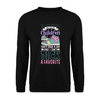 Sneakers are like kids - Sneakerhead - Unisex Sweatshirt - black - Front - Alina (178cm) & Michal (187cm)