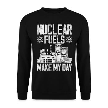 Kernkraftwerk Kernenergie - Unisex Pullover - Schwarz - Vorne - Alina (178cm) & Michal (187cm)
