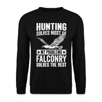 Hunter Falconry - Unisex Sweatshirt - black - Front - Alina (178cm) & Michal (187cm)