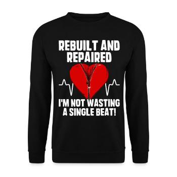 Récupération d’une opération à cœur ouvert - Sweat-shirt Unisexe - noir - Devant - Alina (178cm) & Michal (187cm)