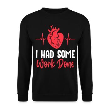 Survivant d’une opération à cœur ouvert - Sweat-shirt Unisexe - noir - Devant - Alina (178cm) & Michal (187cm)