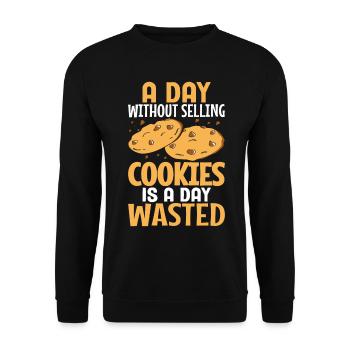 Boy Scout Cookie Merchant - Unisex Sweatshirt - black - Front - Alina (178cm) & Michal (187cm)