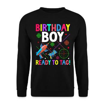 Laser Tag Birthday Player - Unisex Sweatshirt - black - Front - Alina (178cm) & Michal (187cm)