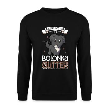 Bolonka Glitzer - Unisex Pullover - Schwarz - Vorne - Alina (178cm) & Michal (187cm)