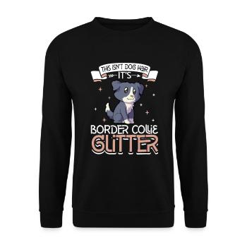 Border Collie Paillettes - Sweat-shirt Unisexe - noir - Devant - Alina (178cm) & Michal (187cm)