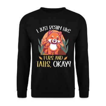 Furry Fandom Fursona Fursuit Fox - Unisex Sweatshirt - black - Front - Alina (178cm) & Michal (187cm)