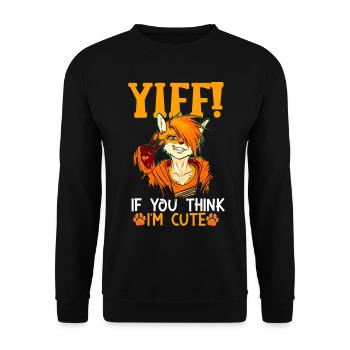 Furry Fandom Fursona Fursuit Fox - Unisex Sweatshirt - black - Front - Alina (178cm) & Michal (187cm)
