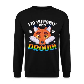 Furry Fandom Fursona Fursuit Fox - Unisex Sweatshirt - black - Front - Alina (178cm) & Michal (187cm)