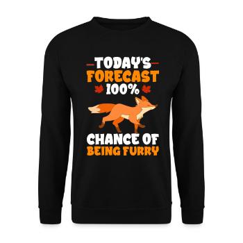Furry Fandom Fursona Fursuit Fox - Unisex Sweatshirt - black - Front - Alina (178cm) & Michal (187cm)