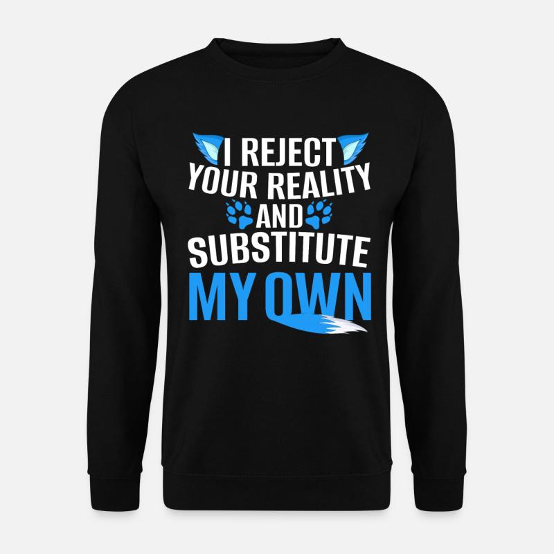 Furry Fandom Fursona Fox - Unisex Sweatshirt - black