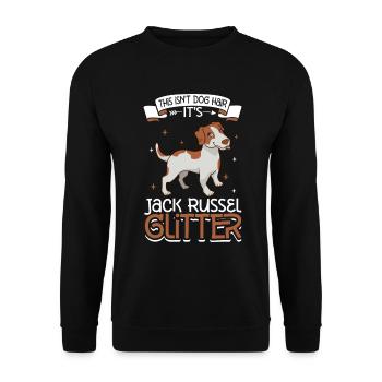 Jack Russel Glitzer - Unisex Pullover - Schwarz - Vorne - Alina (178cm) & Michal (187cm)