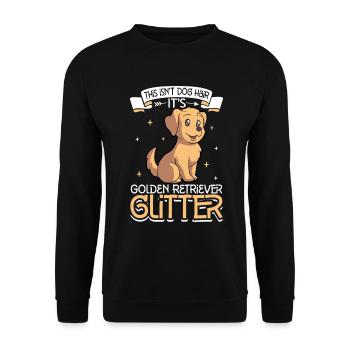 Golden Retriever Glitzer - Unisex Pullover - Schwarz - Vorne - Alina (178cm) & Michal (187cm)