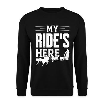 Mushing Dog Sledding Musher - Unisex Sweatshirt - black - Front - Alina (178cm) & Michal (187cm)