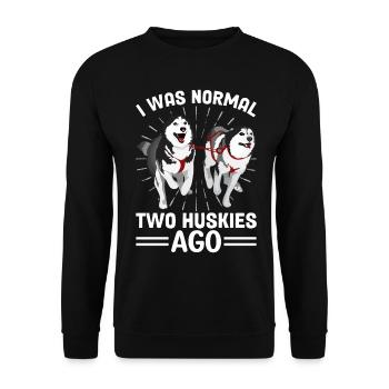 Mushing Dog Sledding Siberian Husky - Unisex Sweatshirt - black - Front - Alina (178cm) & Michal (187cm)