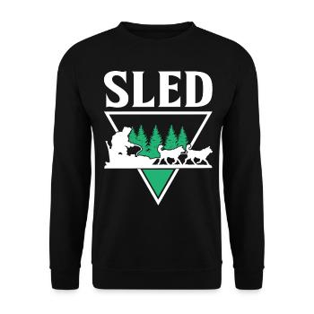 Mushing Dog Sledding Musher - Unisex Sweatshirt - black - Front - Alina (178cm) & Michal (187cm)