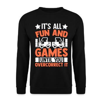 Forklift driver - Unisex Sweatshirt - black - Front - Alina (178cm) & Michal (187cm)