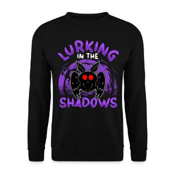 Mothman Kryptide Kryptozoologie - Unisex Pullover - Schwarz - Vorne - Alina (178cm) & Michal (187cm)