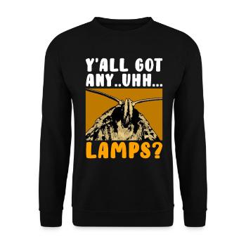 Lustiger Mothman Kryptide Kryptozoologie - Unisex Pullover - Schwarz - Vorne - Alina (178cm) & Michal (187cm)