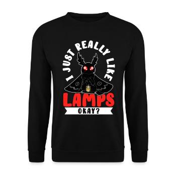 Mothman Kryptide Kryptozoologie - Unisex Pullover - Schwarz - Vorne - Alina (178cm) & Michal (187cm)