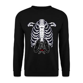 Cryptozoologie cryptide squelette de l’homme-papillon - Sweat-shirt Unisexe - noir - Devant - Alina (178cm) & Michal (187cm)