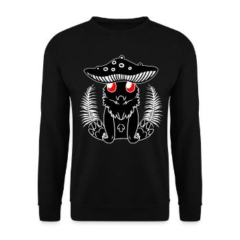 Mothman Mushroom Cryptids Cryptozoology - Unisex Sweatshirt - black - Front - Alina (178cm) & Michal (187cm)