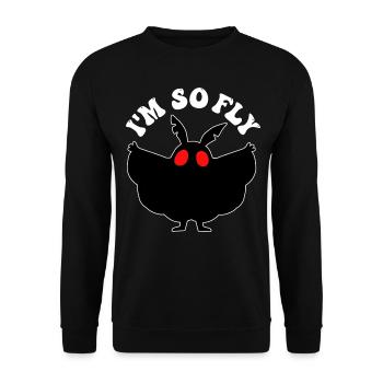 Mothman Kryptide Kryptozoologie - Unisex Pullover - Schwarz - Vorne - Alina (178cm) & Michal (187cm)