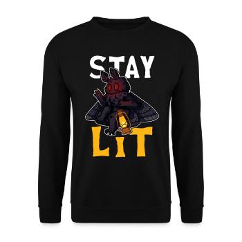 Mothman Kryptide Kryptozoologie - Unisex Pullover - Schwarz - Vorne - Alina (178cm) & Michal (187cm)
