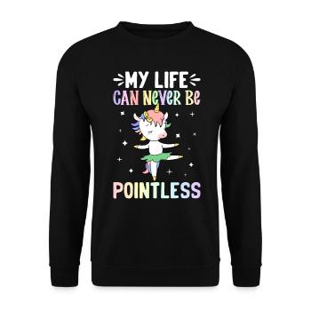 Funny Ballet Dance Ballerina - Unisex Sweatshirt - black - Front - Alina (178cm) & Michal (187cm)