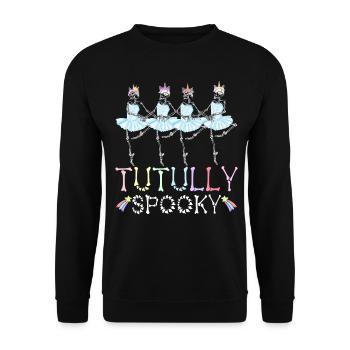 Halloween Skelett Ballett Tanz Ballerina - Unisex Pullover - Schwarz - Vorne - Alina (178cm) & Michal (187cm)