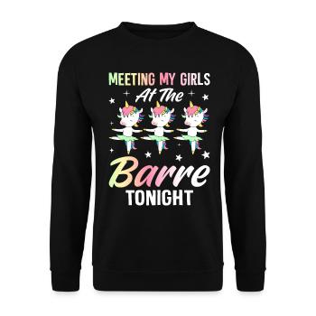 Exercise Workout - Unisex Sweatshirt - black - Front - Alina (178cm) & Michal (187cm)
