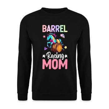 Barrel Racer Reiten - Unisex Pullover - Schwarz - Vorne - Alina (178cm) & Michal (187cm)