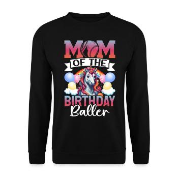 Baseball Player Mom Birthday Girl - Unisex Sweatshirt - black - Front - Alina (178cm) & Michal (187cm)