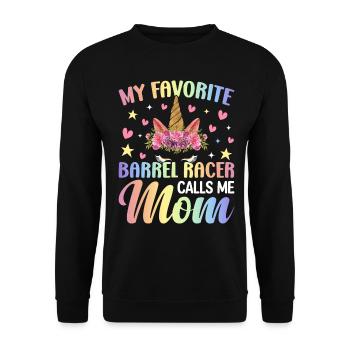 Rennpferde Reiten - Unisex Pullover - Schwarz - Vorne - Alina (178cm) & Michal (187cm)
